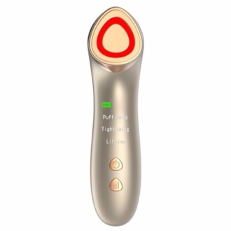Facial massager device with LED indicators